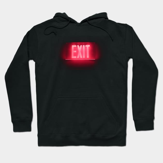 EXIT NEON SIGN Hoodie by enchantingants